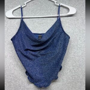 SHEIN Sparkly Blue Tank Top